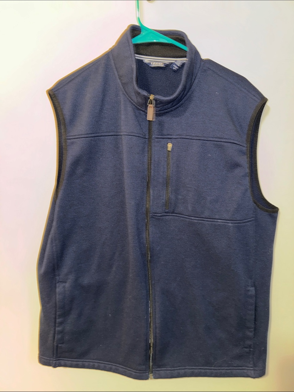 Izod Men's Navy Full-Zip Fleece Vest